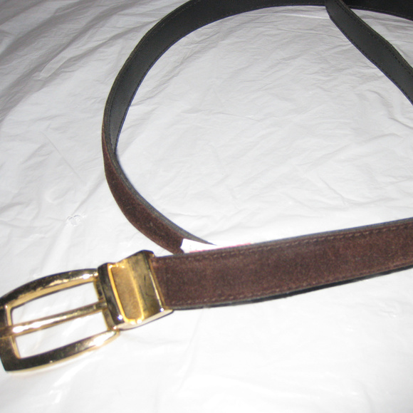NEW CHOCOLATE SUEDE BROWN Womens SKINNY BELT 3/4"w, Firm & Bundle for discount - Picture 2 of 4